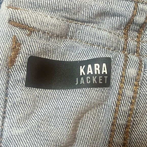 Kut From The Kloth Kara Denim Distressed Jean Jacket Size Medium - Picture 10 of 11